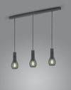 Suspension Gara 3 lumières noire et chromée