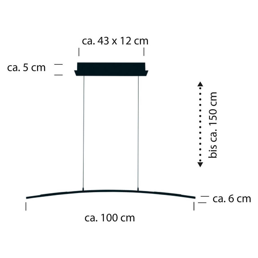 Suspension Sira aluminium, L 100 cm
