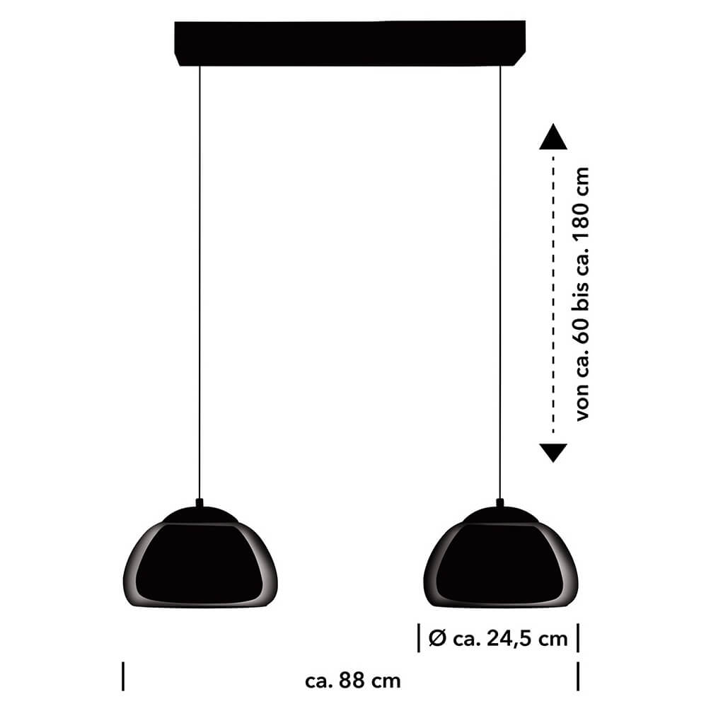 Schéma coté montrant la largeur de 88 cm, le diamètre 24,5 cm et la hauteur réglable