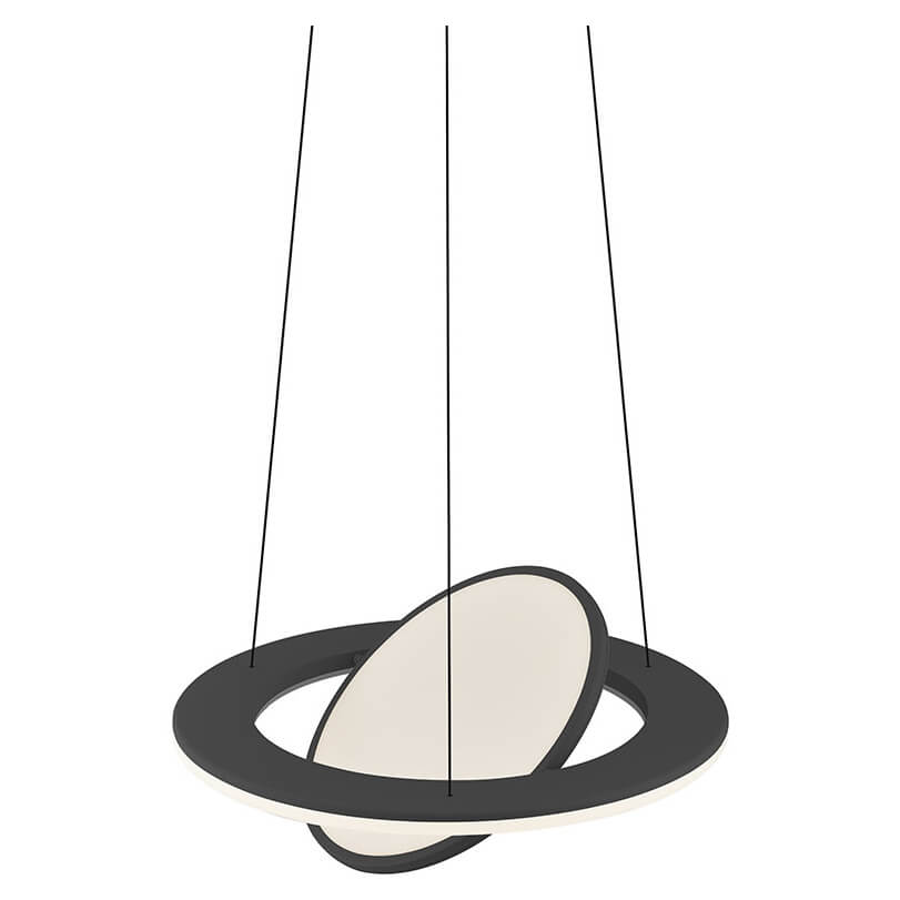 Vue rapprochée de l'anneau noir et du disque lumineux en position inclinée.