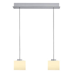 Suspension Abby aluminium et opale, verre, L 64 cm