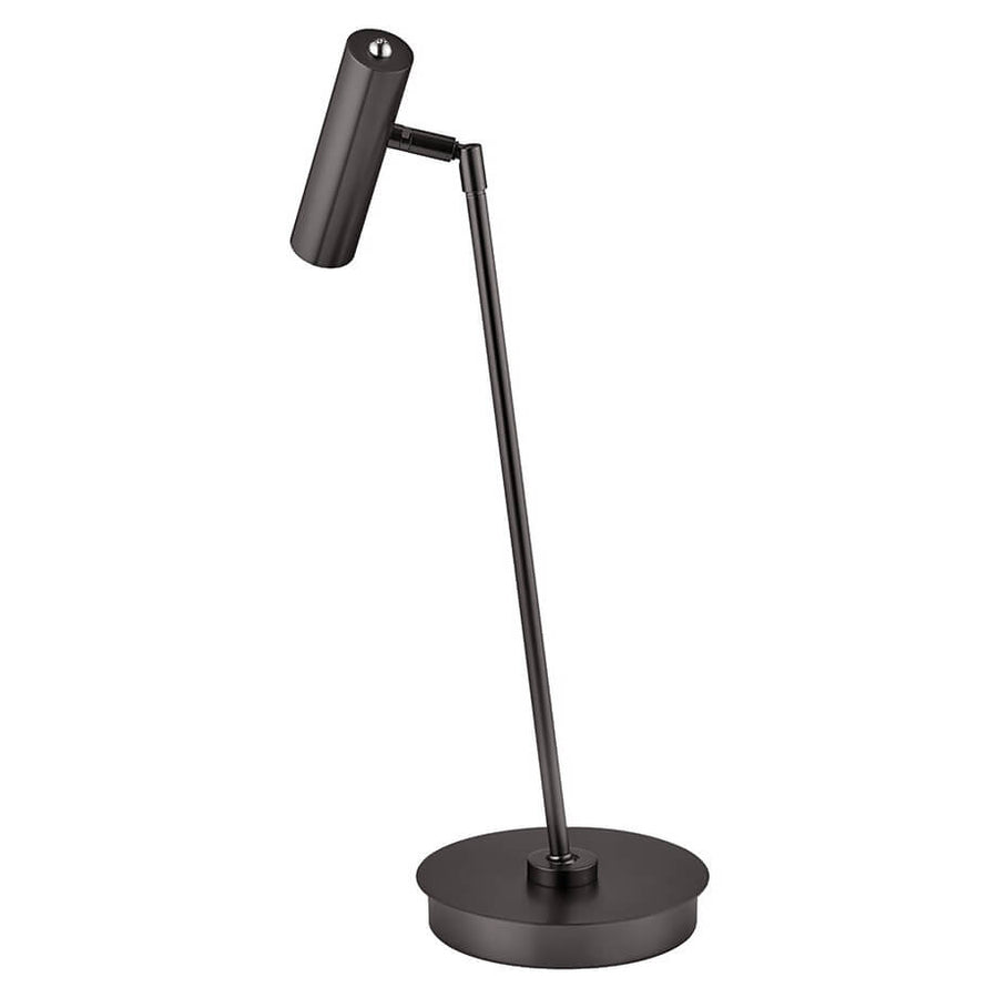 Lampe de bureau orientable foncée, tête cylindrique inclinée vers le bas