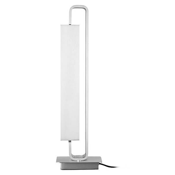 Vue de face éteinte avec diffuseur blanc rectangulaire et tige fine