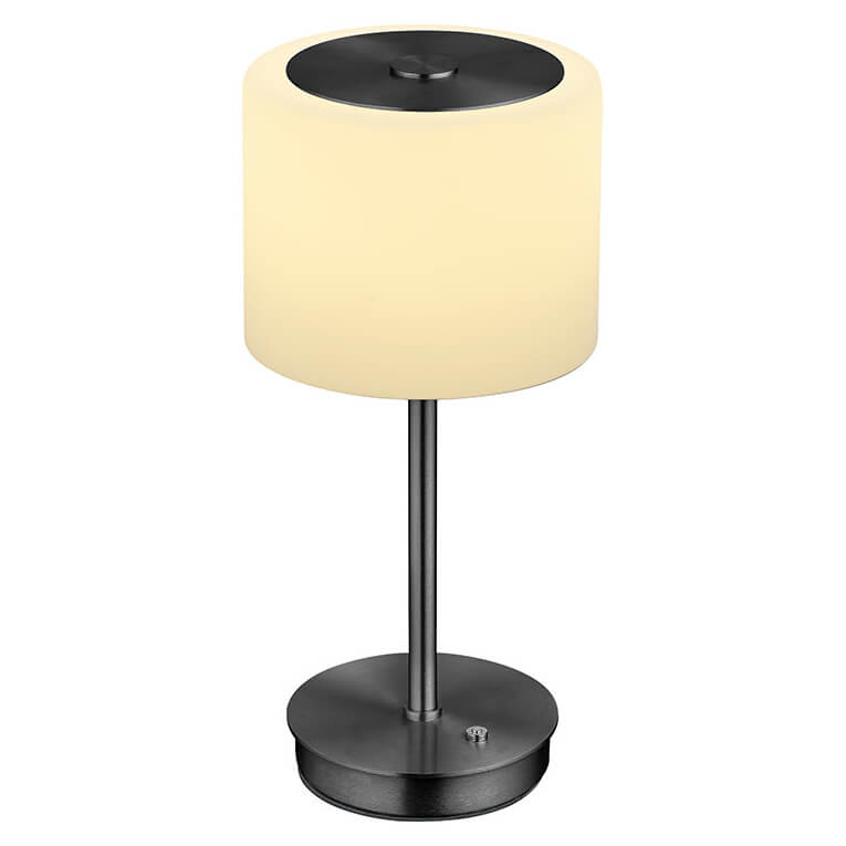 Lampe à poser Abby anthracite et opale, verre