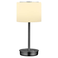 Lampe à poser Abby anthracite et opale, verre