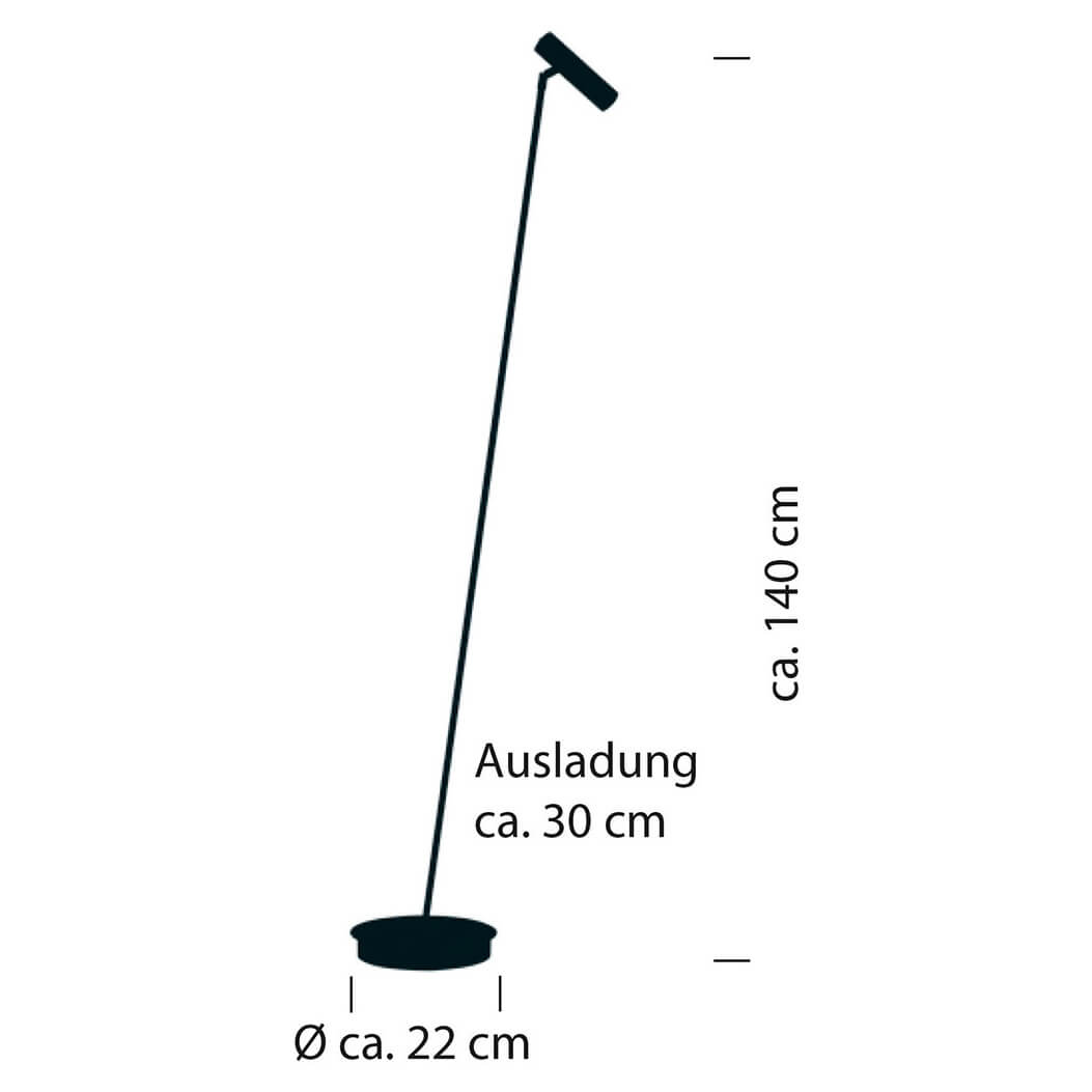 Lampadaire Tom nickel satiné (60456/1-92)