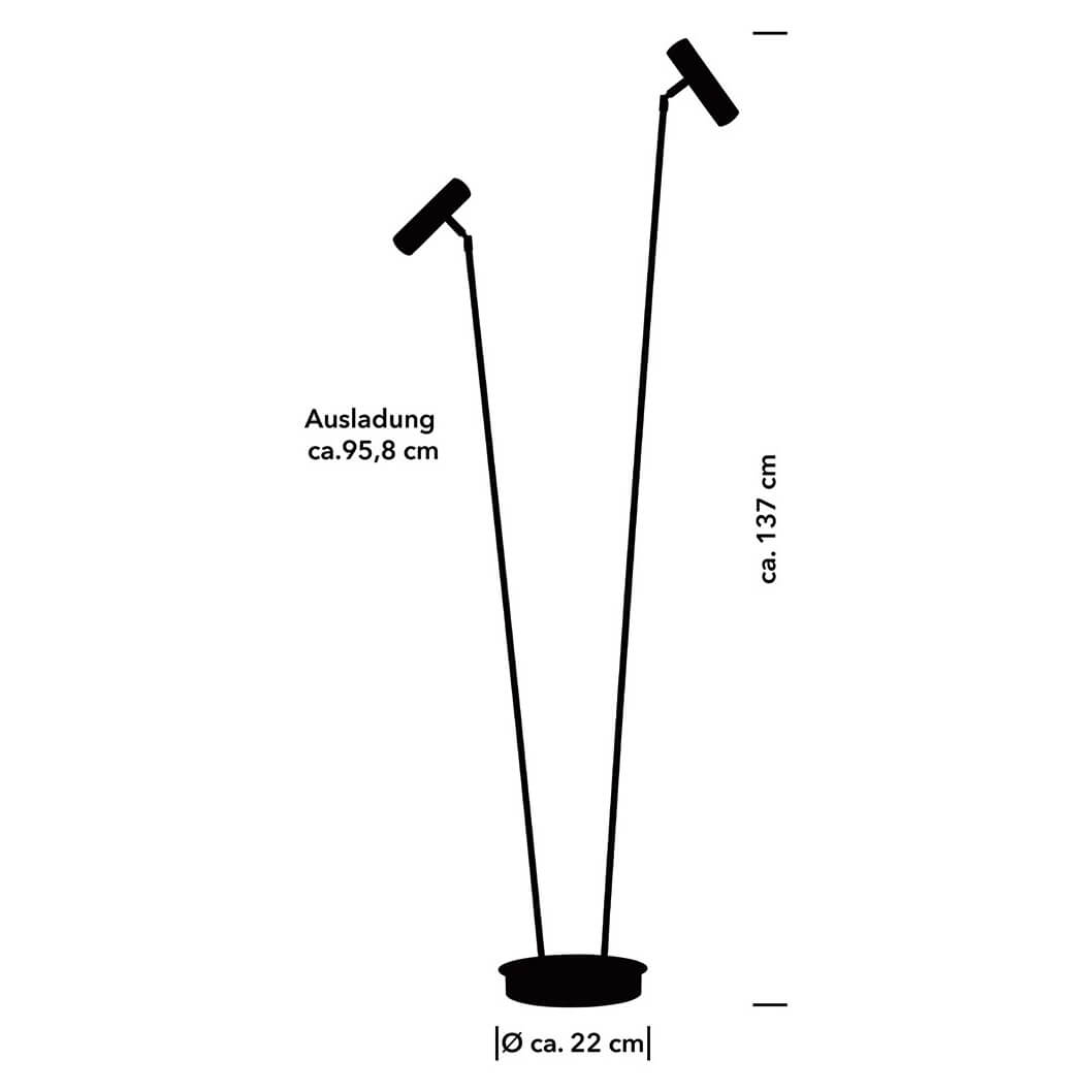 Lampadaire Tom Pro nickel satiné (60551/2-92)