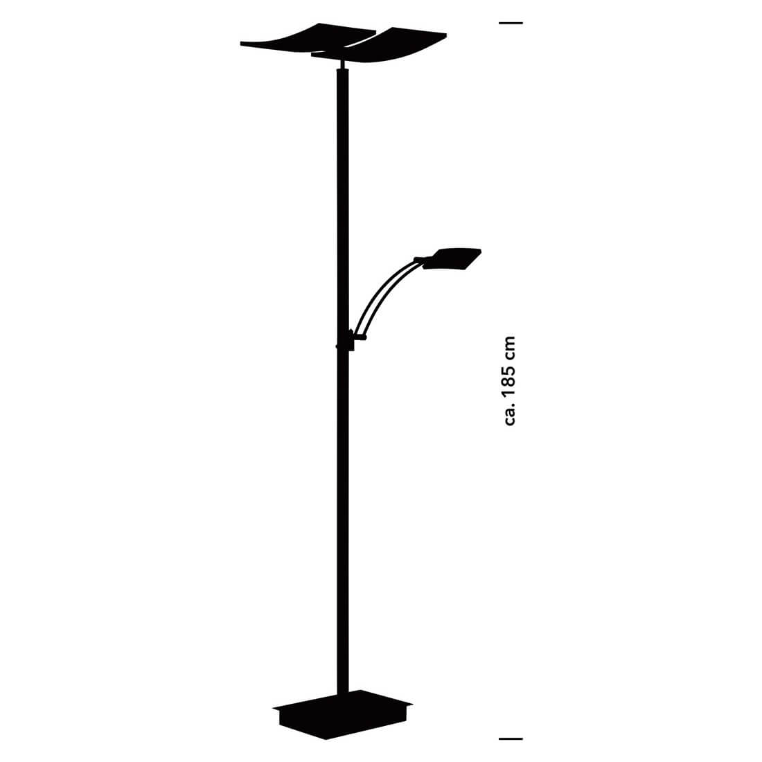 Lampadaire Andy nickel satiné (60556/2-92)