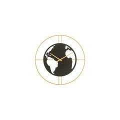 Dekorative Weltkarte-Wanduhr aus Metall