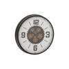 Uhr Zahnräder MDF Schwarz/Weiß