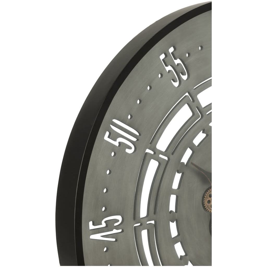 Horloge Engrenages Métal Noir/Gris - Designix