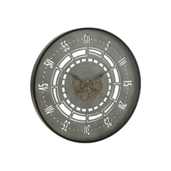Wanduhr Zahnräder Metall Schwarz/Grau