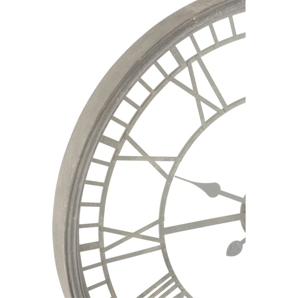 Wanduhr Metall Glas Grau