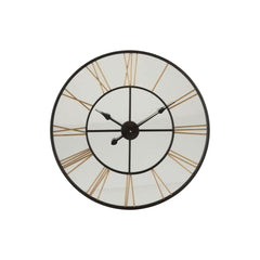Spiegeluhr Metall Schwarz Gold