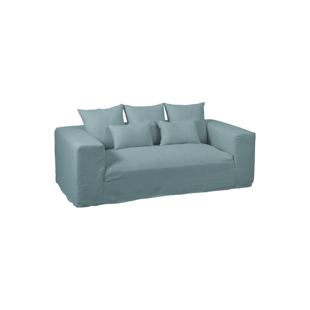 Sofaüberzug Leinen Jeansblau