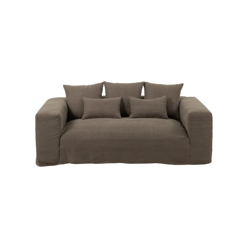 Housse Canapé Lin Taupe Désert - Designix