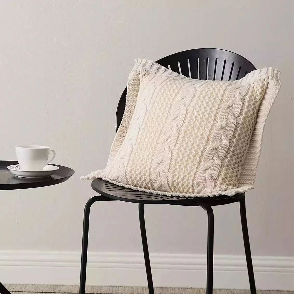 Housse de Coussin 45x45 Tricot | Modernité Chic - Designix Coussin Rose 45x45cm