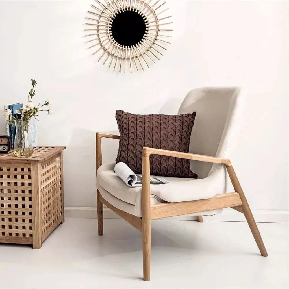 Housse de Coussin Tricot | Esprit Zen - Designix Coussin Café 45x45cm