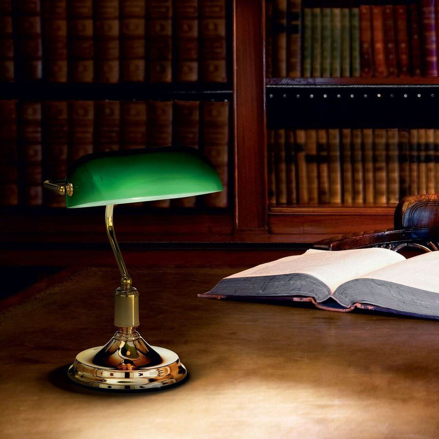 Lampe à poser Lawyer laiton, verre