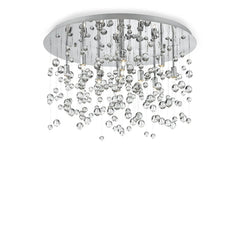 Plafonnier Neve 8 lumières chromé, verre