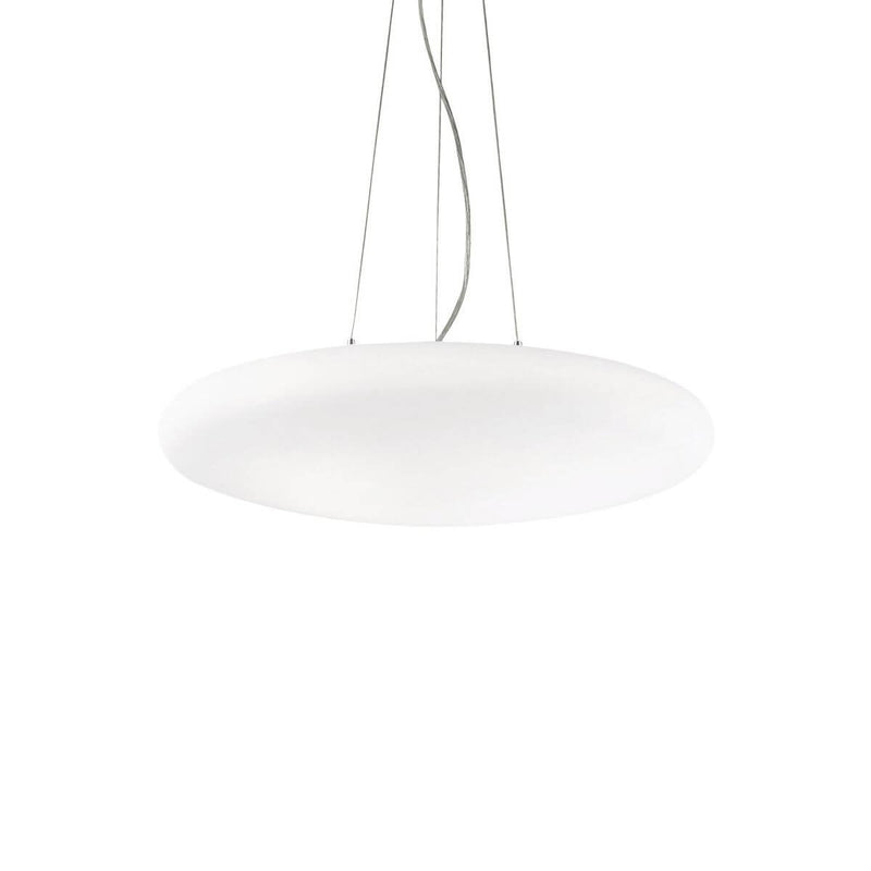Suspension Smarties 5 lumières blanche, verre