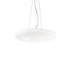 Suspension Smarties 3 lumières blanche, verre, Ø 42,5 cm