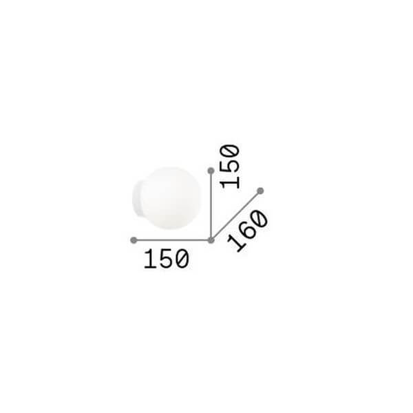 Applique murale Mapa Bianco blanche, verre, Ø 15 cm