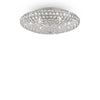 Plafonnier King 9 lumières chromé, cristal