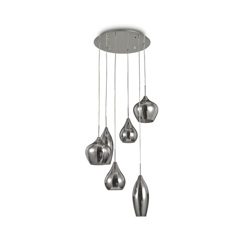 Suspension Soft 6 lumières fumée, verre