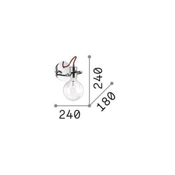 Schéma technique coté de l'applique : hauteur 240, largeur 240, profondeur 180 mm