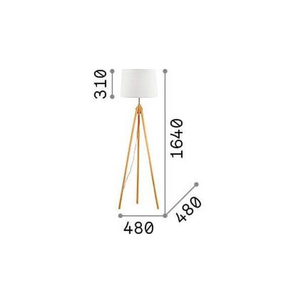 Lampadaire York blanc, bois
