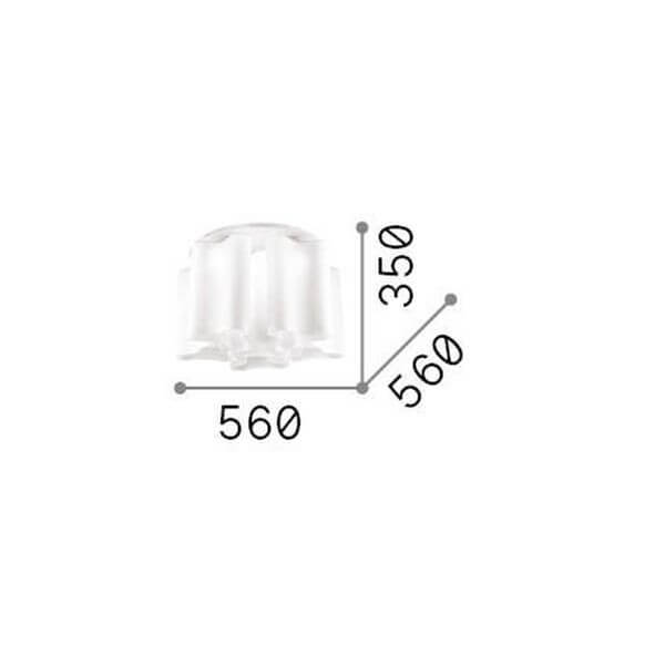 Schéma coté du plafonnier, largeur 560 mm, hauteur 350 mm, profondeur 560 mm