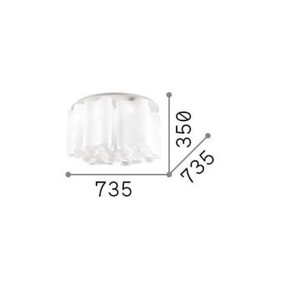 Plafonnier Compo 10 lumières blanc, verre