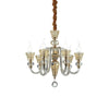 Suspension Strauss 6 lumières dorée, verre