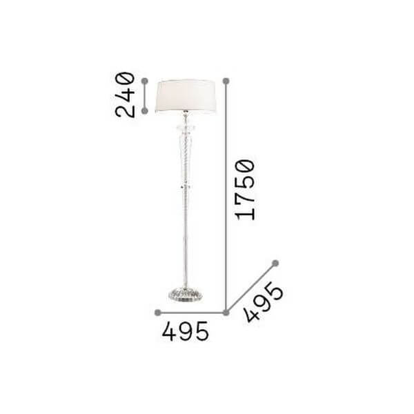 Lampadaire Forcola blanc, verre