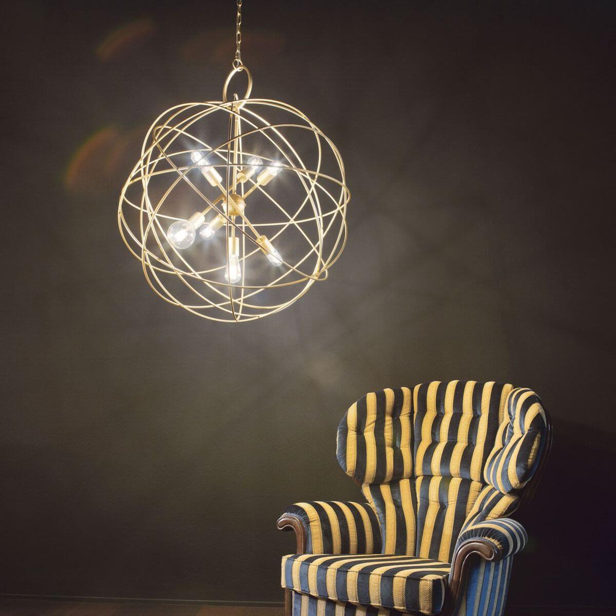 Suspension Konse 6 lumières dorée