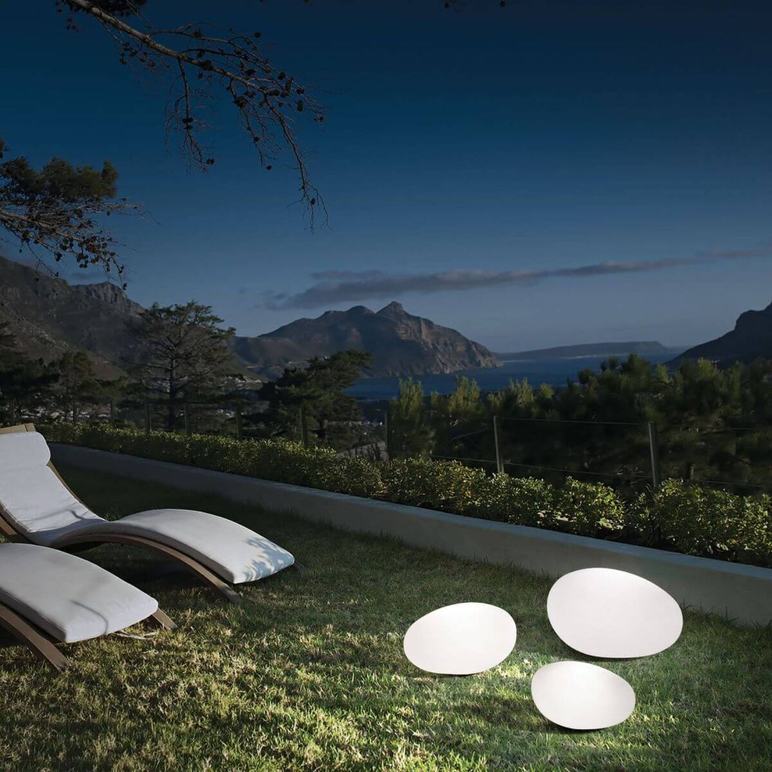 Lampadaire extérieur Sasso blanc, L 20 cm