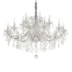 Suspension Napoleon 18 lumières chromée, cristal