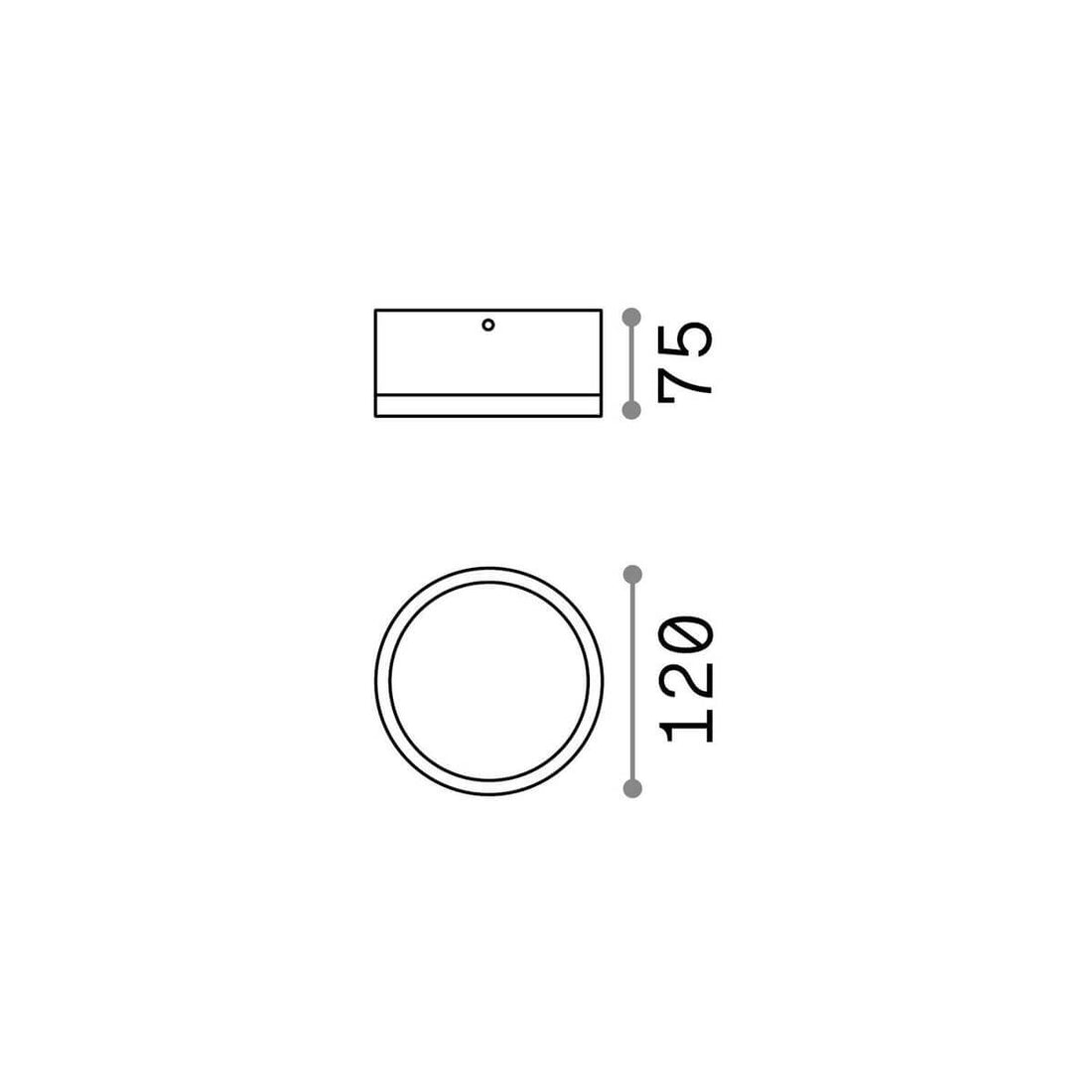 Plafonnier extérieur Urano blanc, Ø 12 cm
