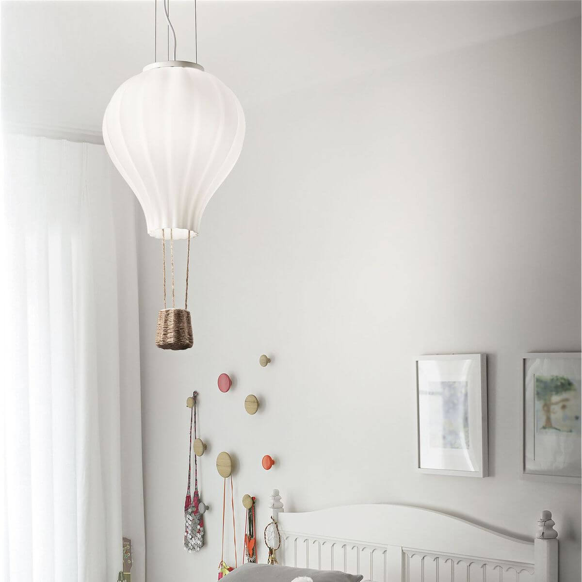 Suspension Dream BIG blanche, verre, H 65 cm