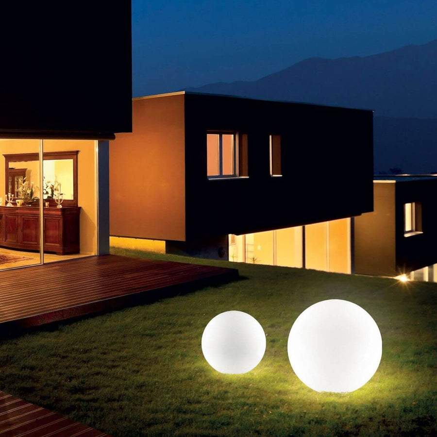 Lampadaire extérieur Sole blanc, Ø 40 cm
