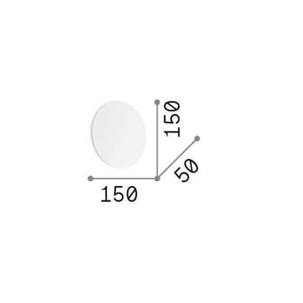 Schéma technique coté indiquant un diamètre de 150 mm et une profondeur de 50 mm.