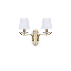 Applique murale Pegaso 2 lumières laiton, verre
