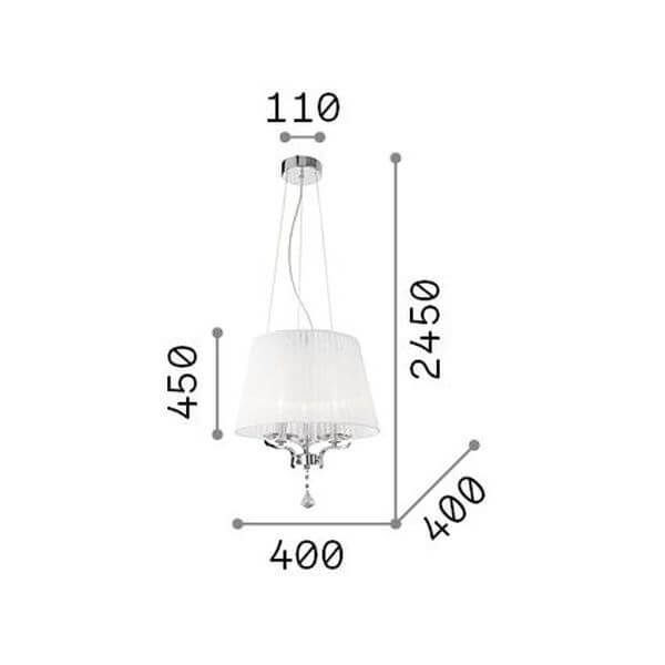 Suspension Pegaso 3 lumières laiton, verre