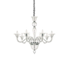 Suspension Brigitta 8 lumières transparente, verre