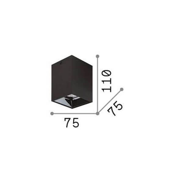 Plafonnier LED | Nitro Noir L 7,5 cm
