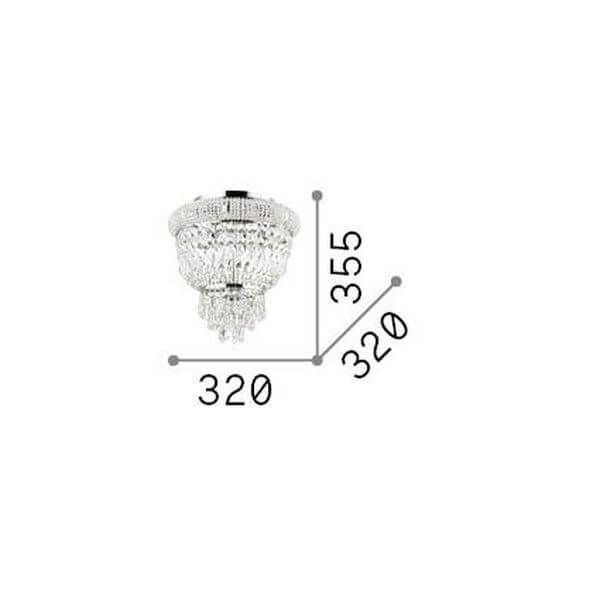 Plafonnier Dubai 3 lumières chromé, cristal