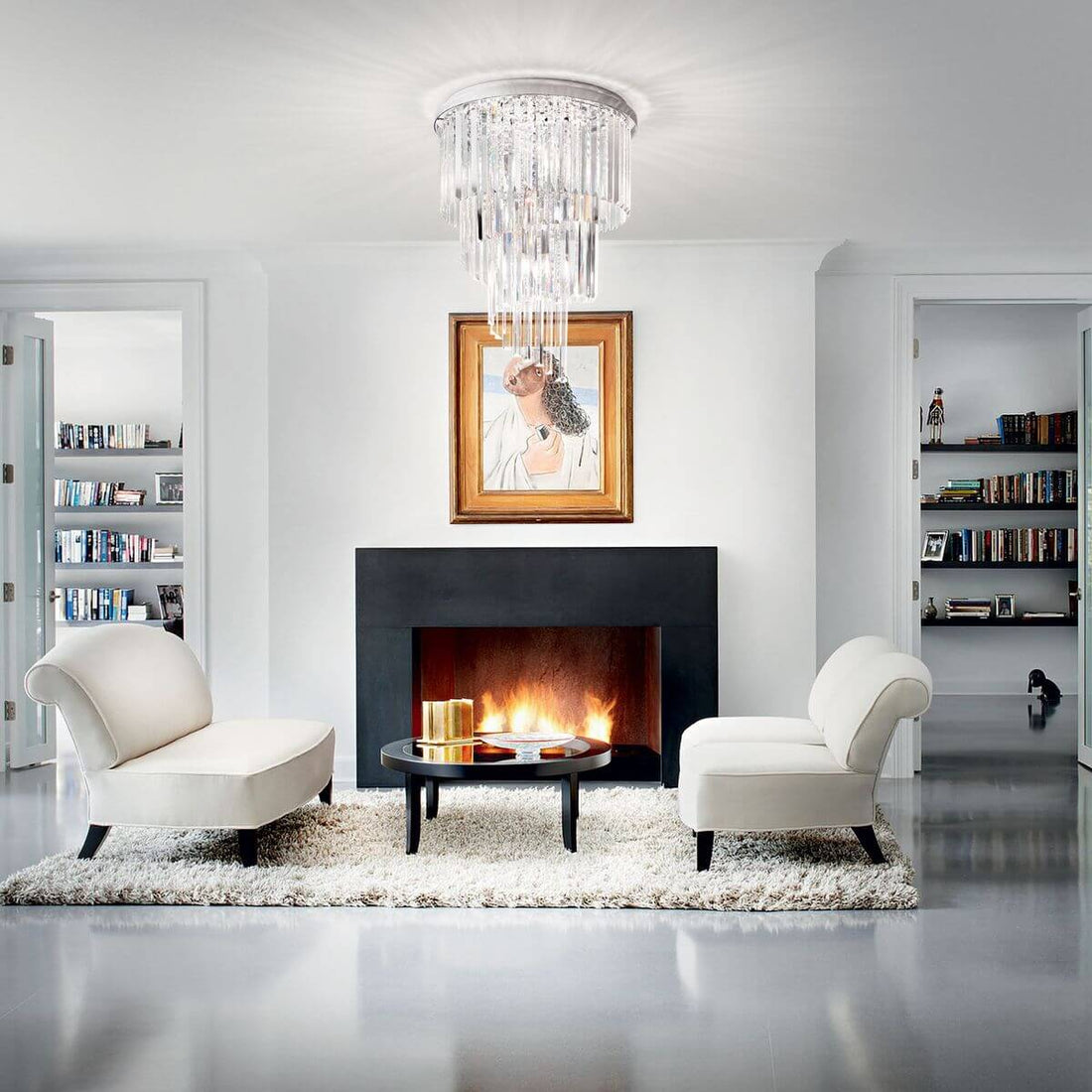 Plafonnier Carlton 12 lumières doré, cristal