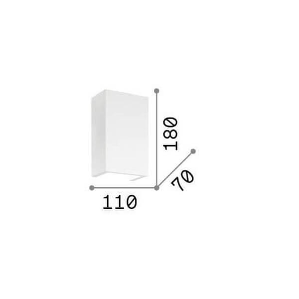 Applique murale Flash Gesso blanche, plâtre, L 18 cm (214689)