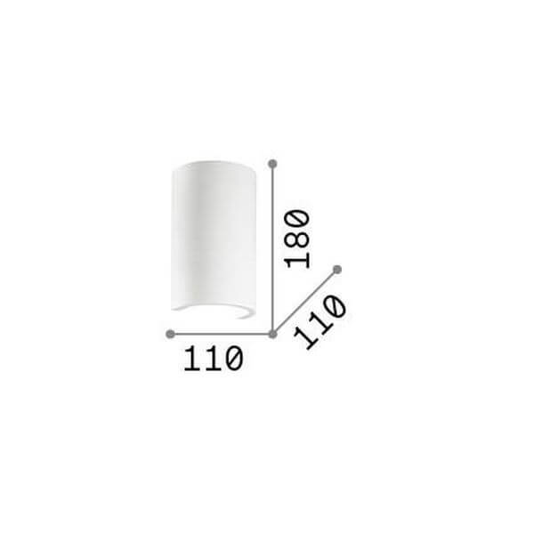 Applique murale Flash Gesso blanche, plâtre, L 18 cm (214696)